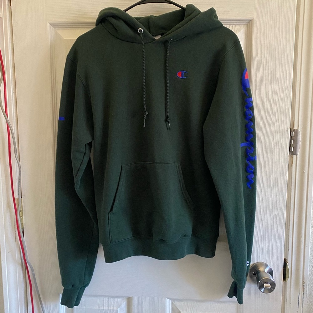 Dark green Champion graphic hoodie